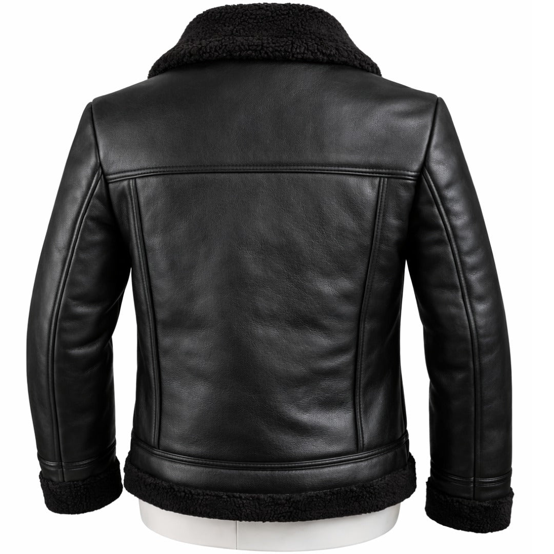 Chaqueta en Cuero con Gamuza – Interior En Algodón Peruano