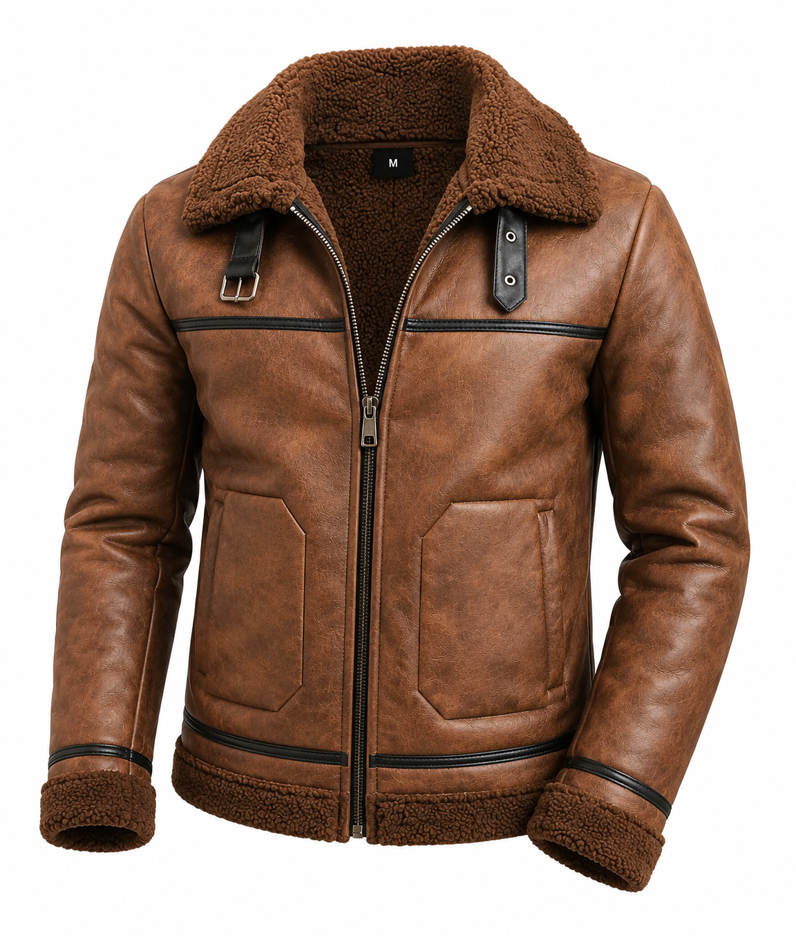 Chaqueta en Cuero con Gamuza – Interior En Algodón Peruano